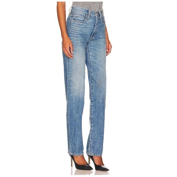 SLVRLAKE Sophie Ripped Mid Rise Straight Leg Jeans in All Or Nothing Size US 28 - Picture 2 of 15